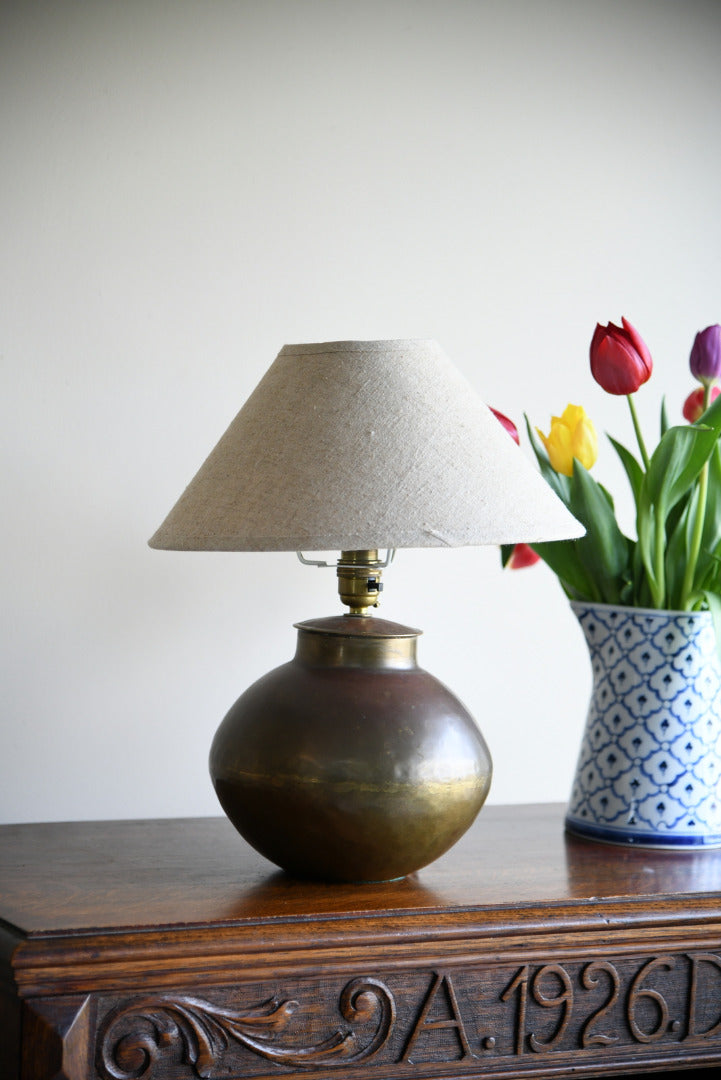 Vintage Hammered Brass Habitat Table Lamp