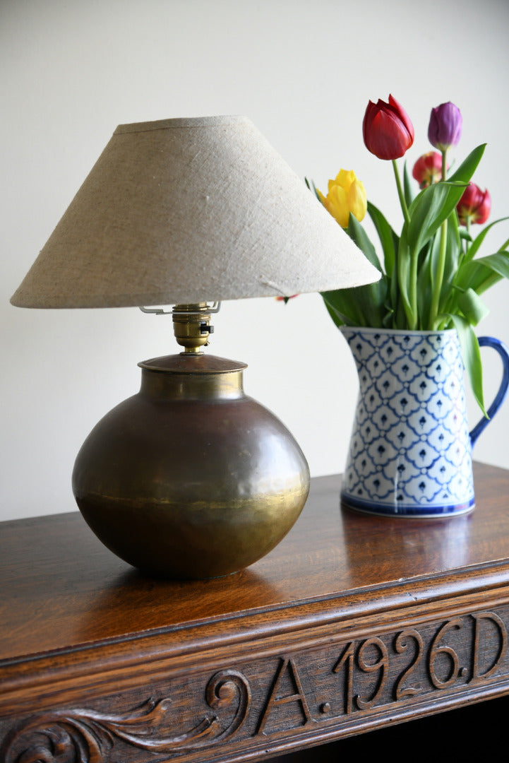 Vintage Hammered Brass Habitat Table Lamp