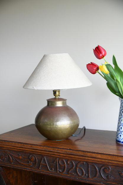 Vintage Hammered Brass Habitat Table Lamp