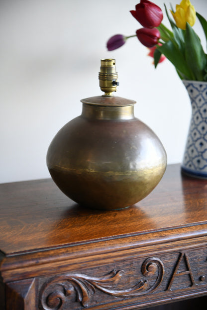 Vintage Hammered Brass Habitat Table Lamp