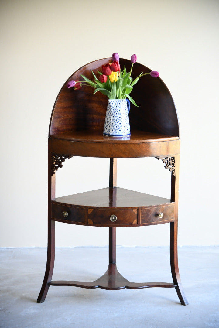 Antique Mahogany Corner Washstand