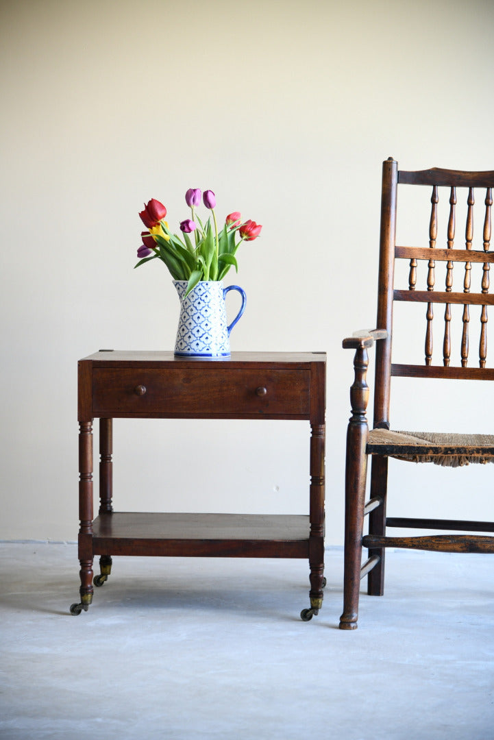 Small Mahogany Two Tier Whatnot Nightstand Bedside Occasional Table