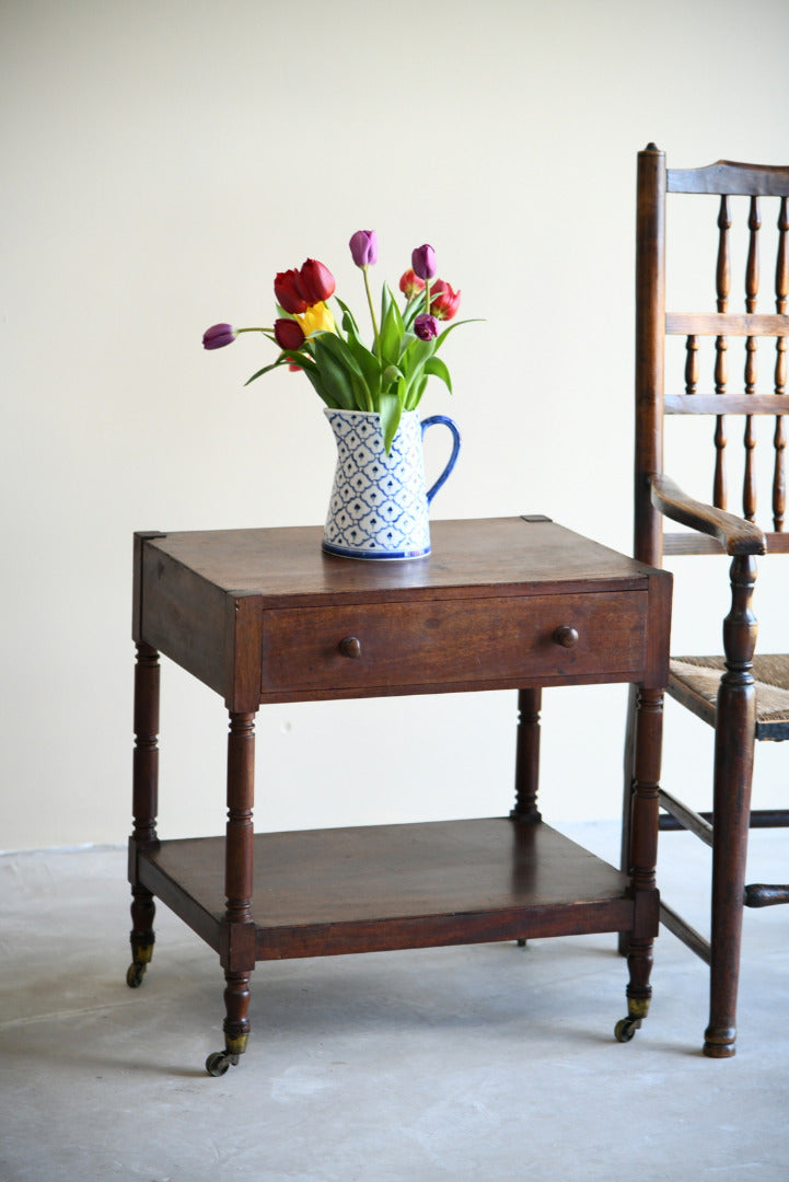 Small Mahogany Two Tier Whatnot Nightstand Bedside Occasional Table