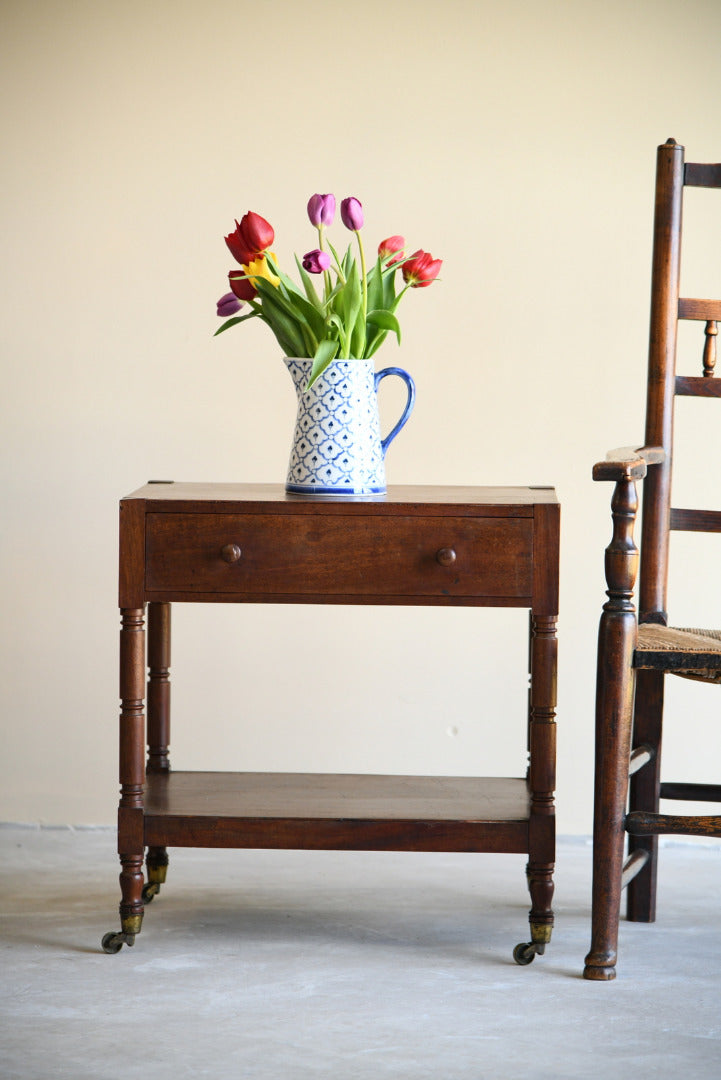 Small Mahogany Two Tier Whatnot Nightstand Bedside Occasional Table