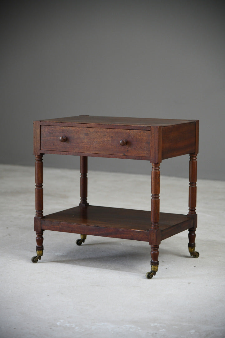 Small Mahogany Two Tier Whatnot Nightstand Bedside Occasional Table