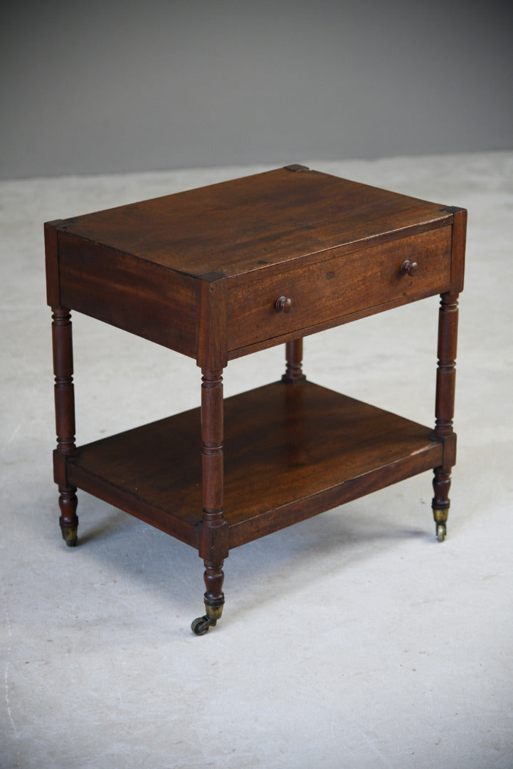 Small Mahogany Two Tier Whatnot Nightstand Bedside Occasional Table