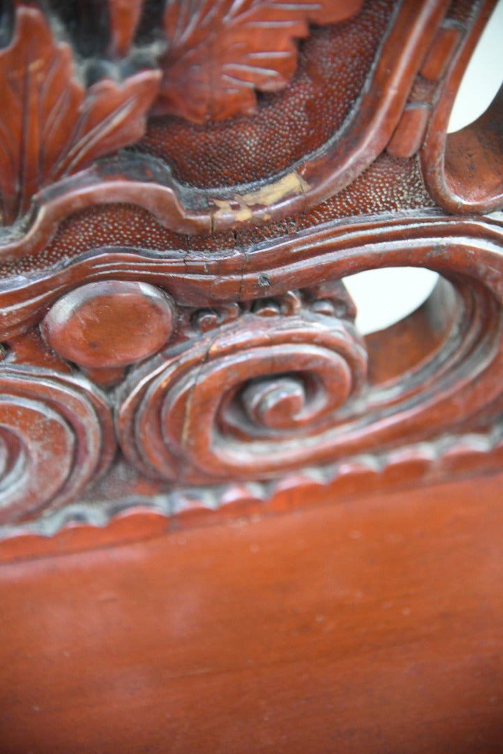 Large Japanese Carved Throne Chair