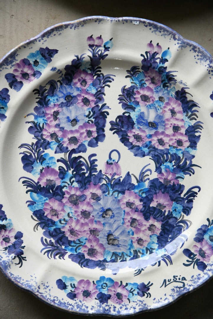 Pair Floral Anemone Plates