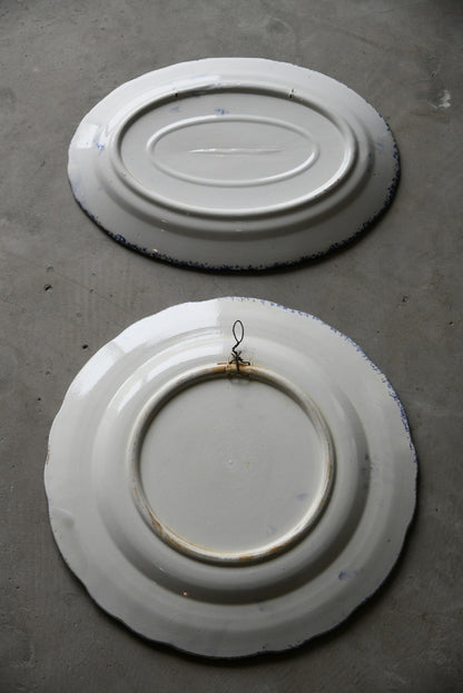 Pair Floral Anemone Plates