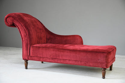 Antique Style Small Red Chaise Longue