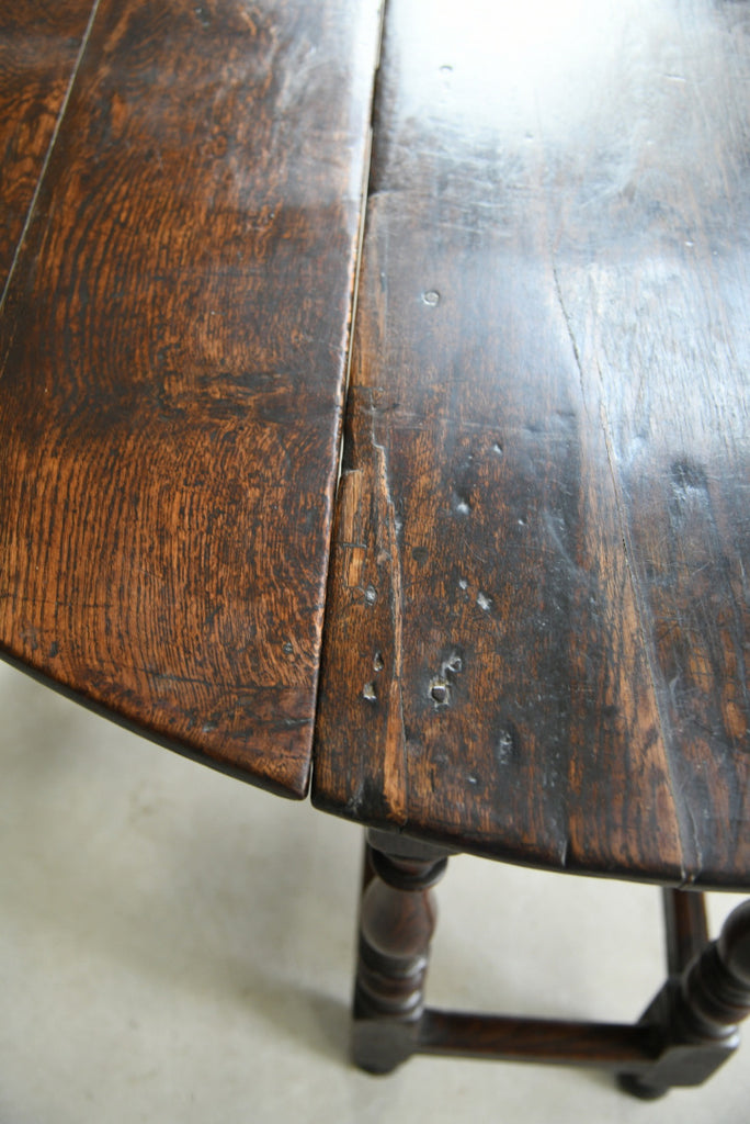 17th Century Oak Drop Leaf Table