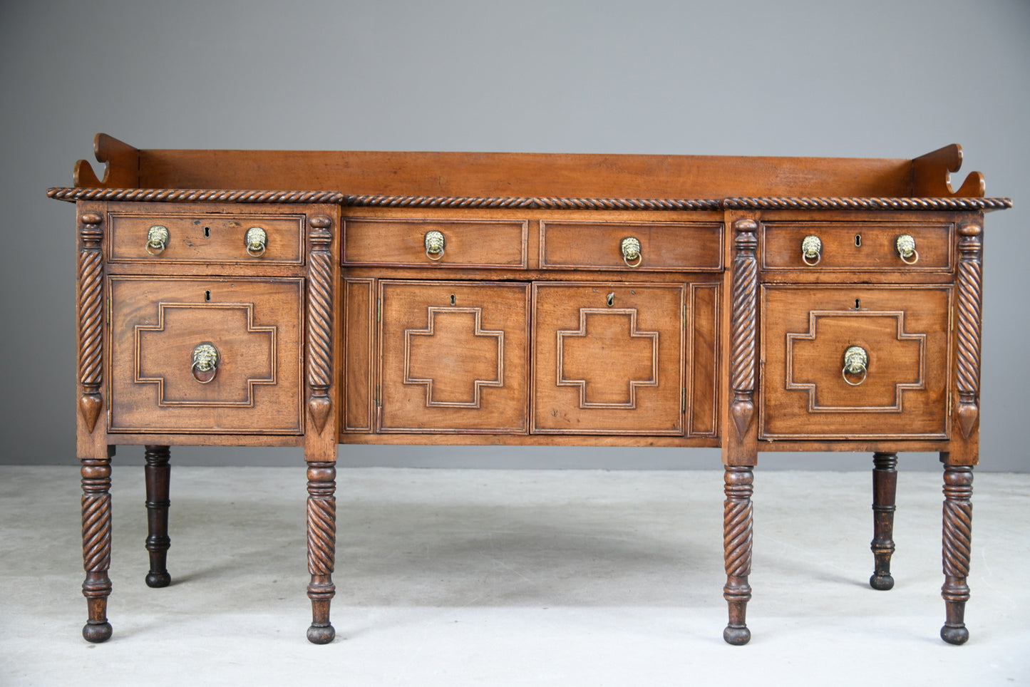 Large Mahogany Breakfront Sideboard