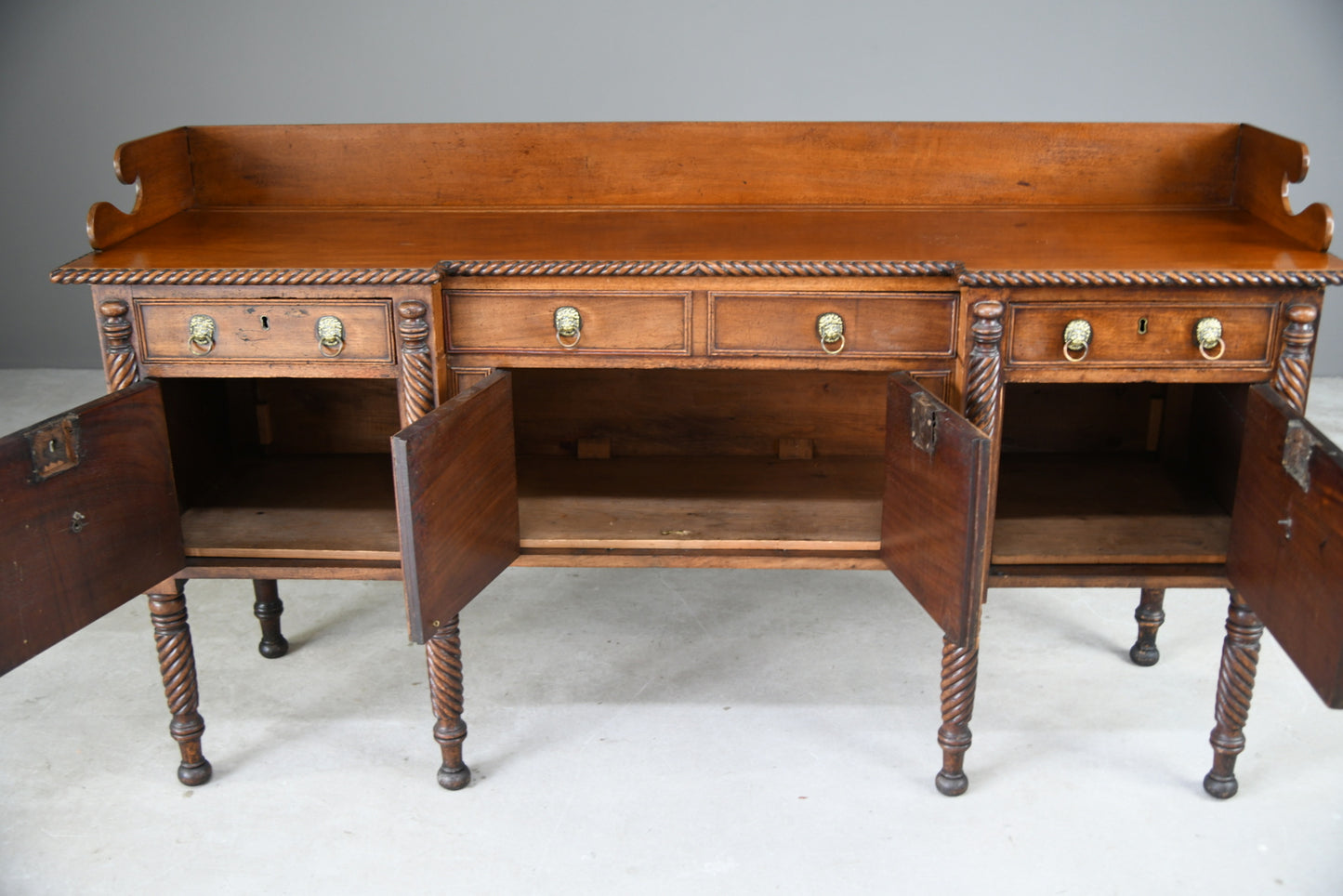 Large Mahogany Breakfront Sideboard