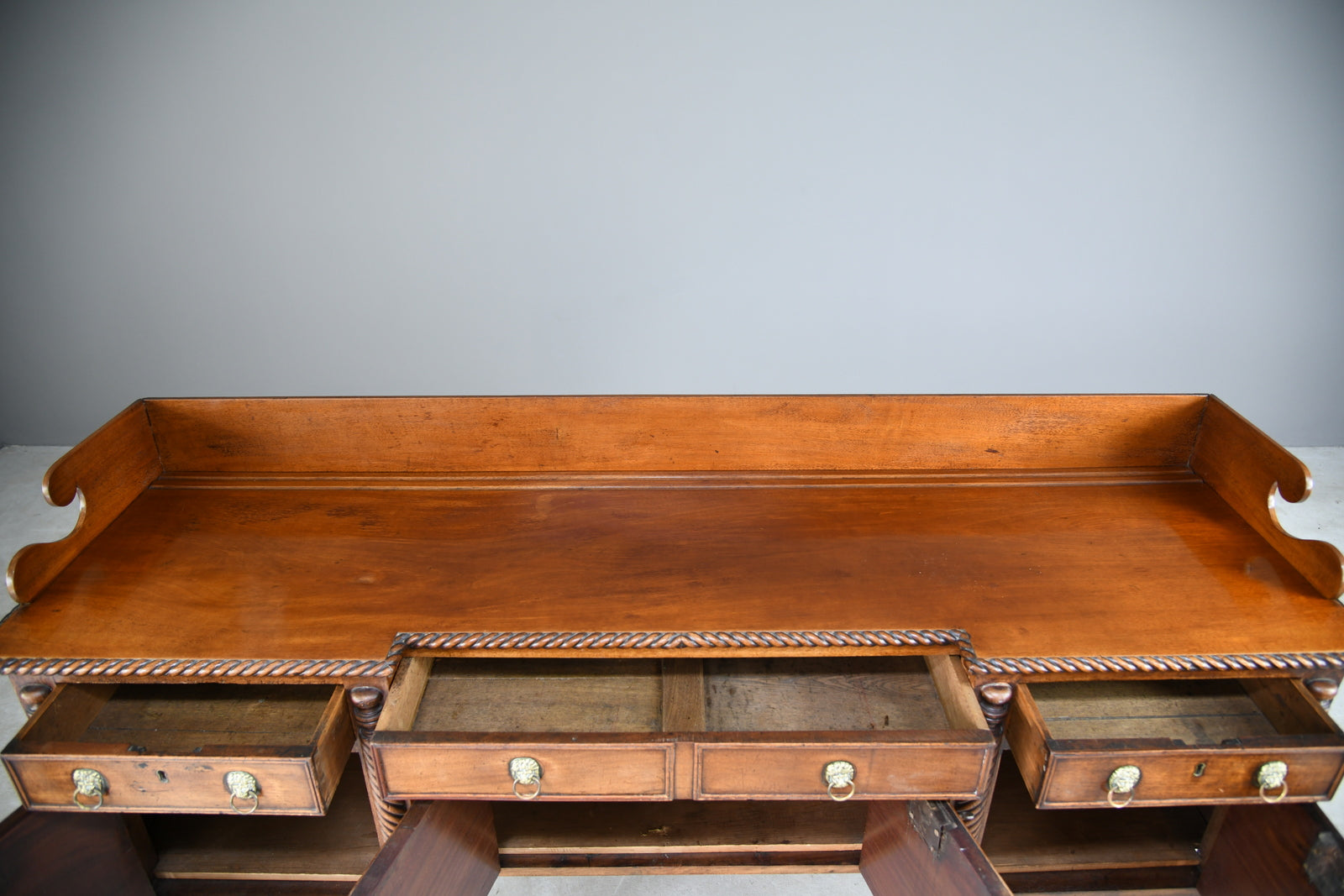 Large Mahogany Breakfront Sideboard