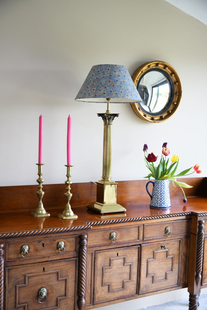 Large Brass Corinthian Table Lamp