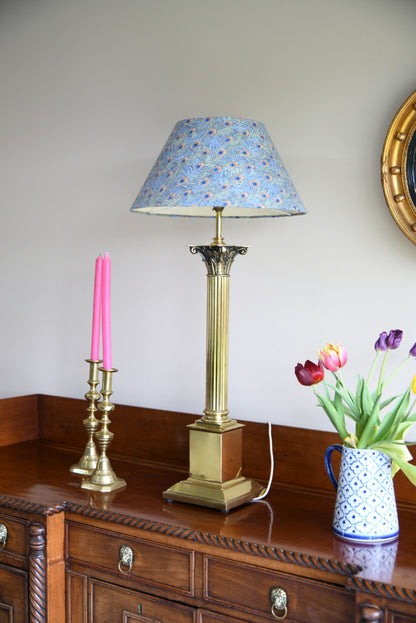 Large Brass Corinthian Table Lamp