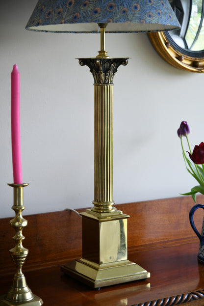 Large Brass Corinthian Table Lamp