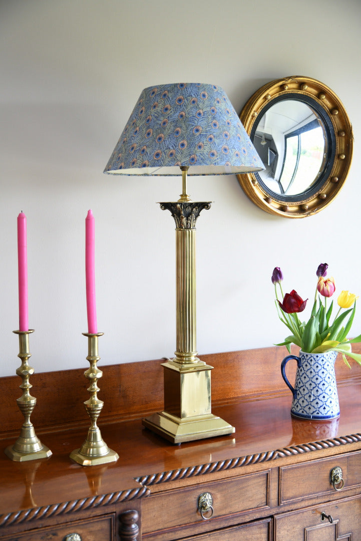 Large Brass Corinthian Table Lamp