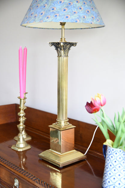 Large Brass Corinthian Table Lamp