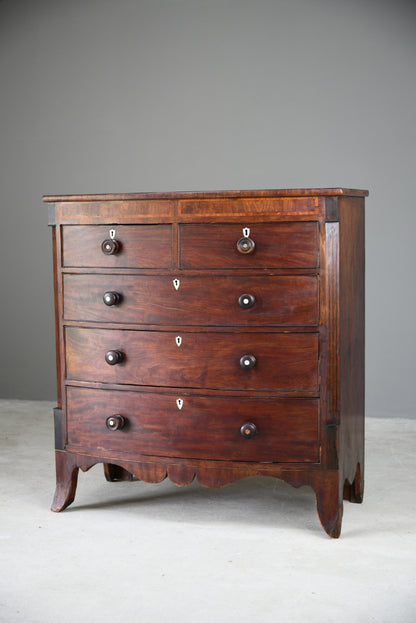 Mid 19th Century Mahogany Bow Front Chest of Drawers
