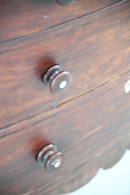 Mid 19th Century Mahogany Bow Front Chest of Drawers