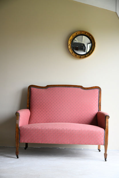 Small Walnut Frame Upholstered Sofa