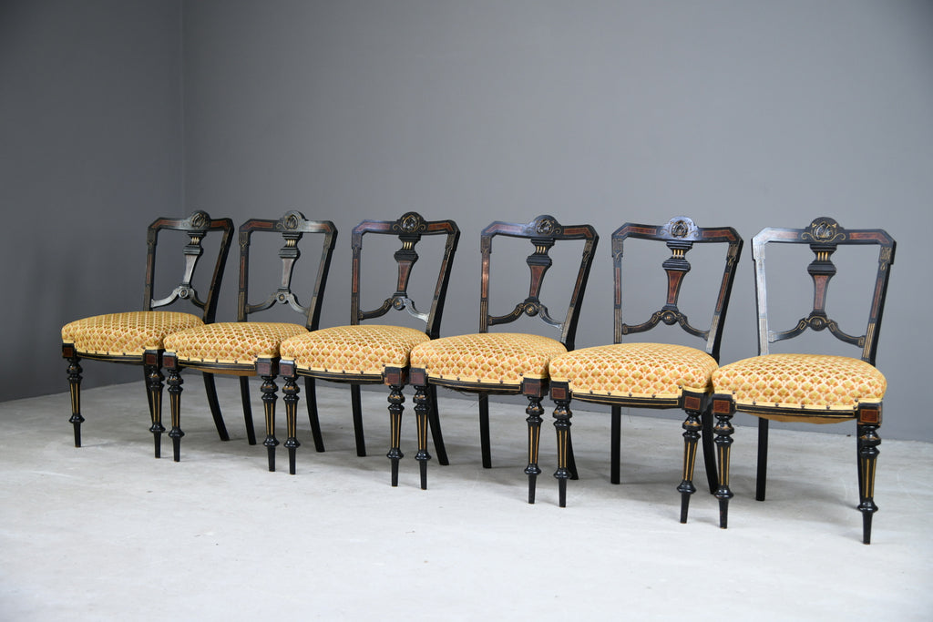 6 Victorian Aesthetic Movement Dining Chairs
