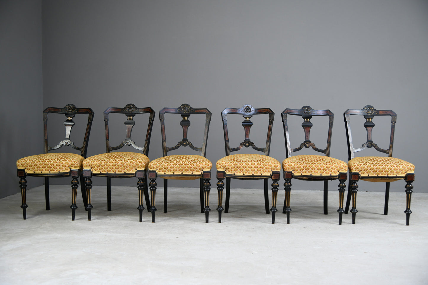 6 Victorian Aesthetic Movement Dining Chairs