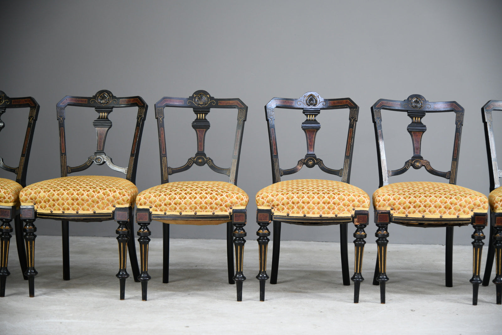 6 Victorian Aesthetic Movement Dining Chairs