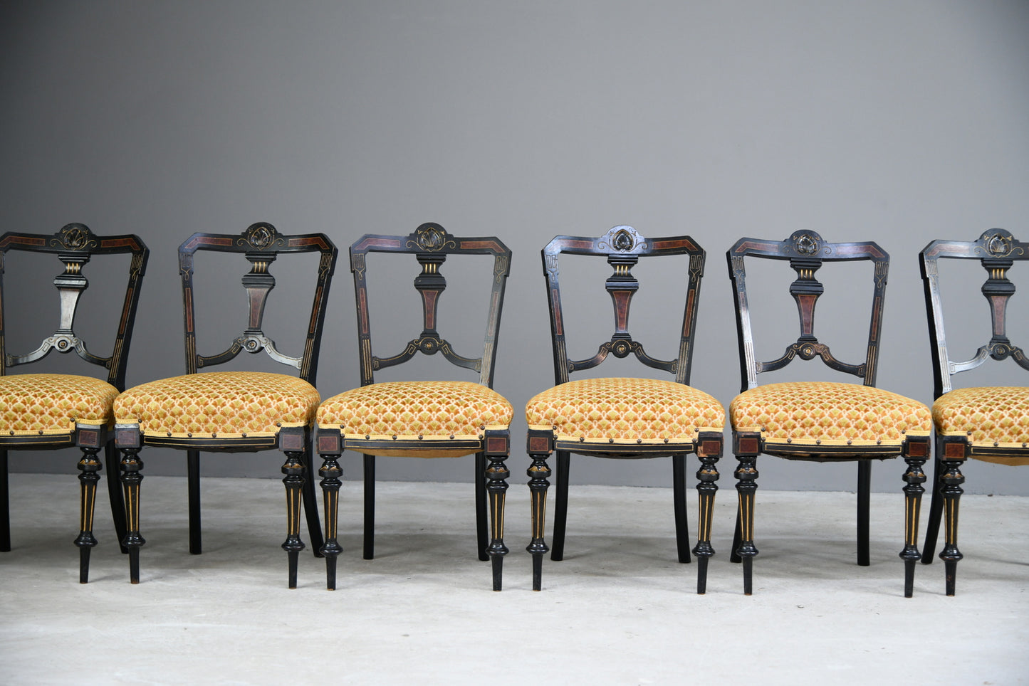 6 Victorian Aesthetic Movement Dining Chairs