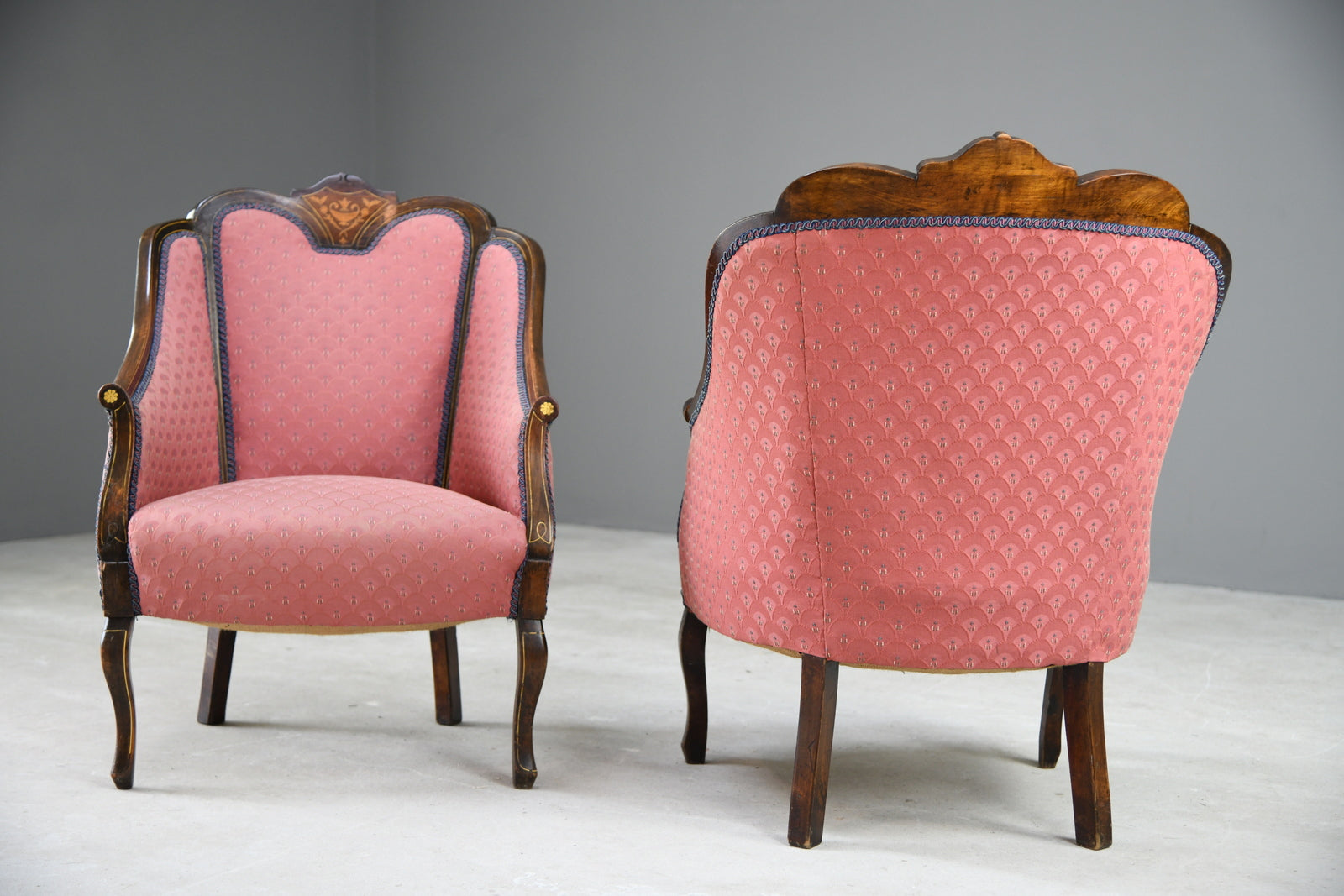 Pair Edwardian Tub Armchairs