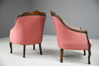 Pair Edwardian Tub Armchairs