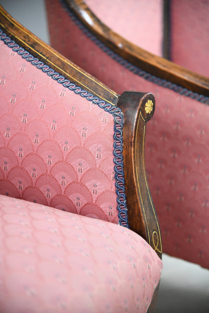 Pair Edwardian Tub Armchairs