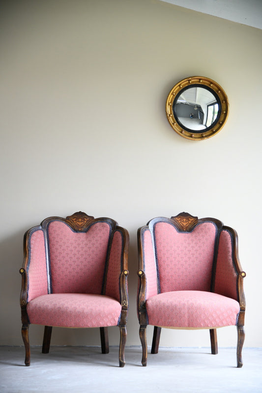 Pair Edwardian Tub Armchairs