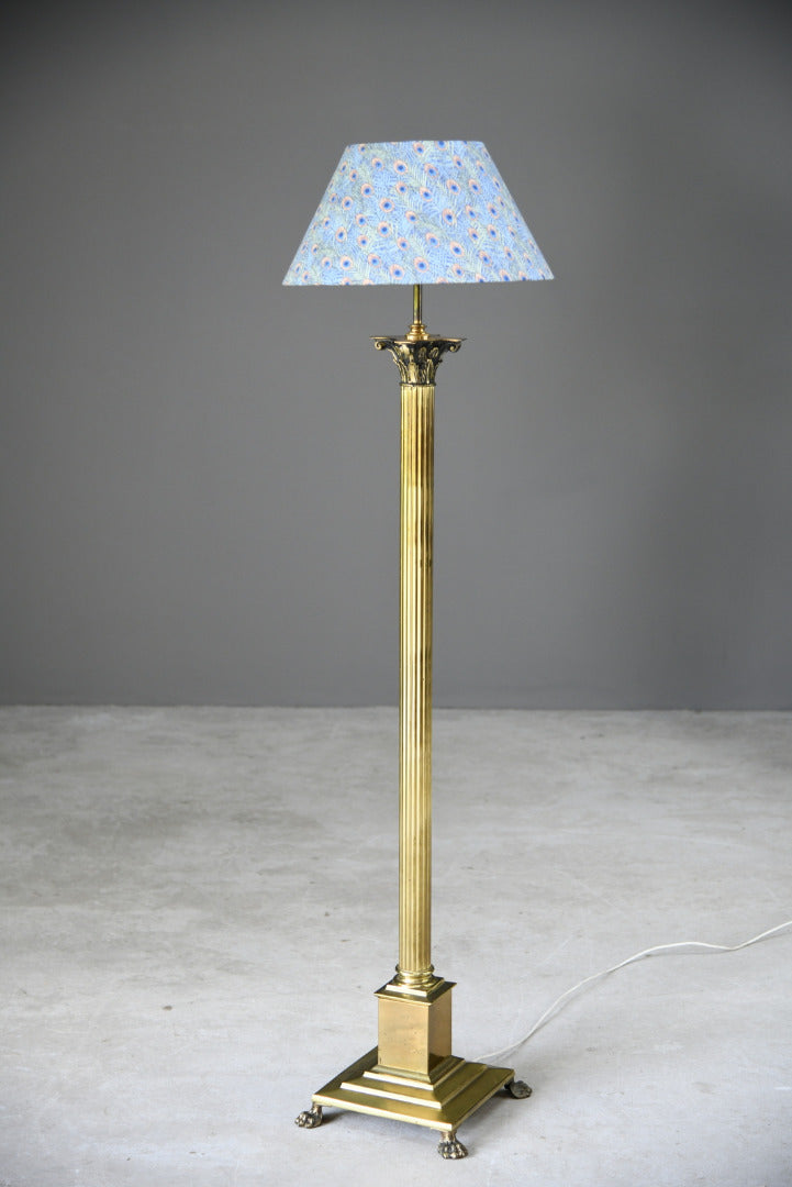 Large Brass Corinthian Standard Lamp