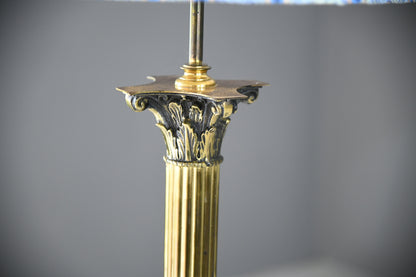 Large Brass Corinthian Standard Lamp