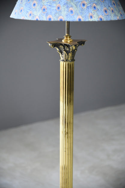 Large Brass Corinthian Standard Lamp