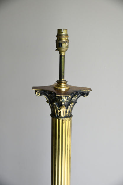 Large Brass Corinthian Standard Lamp