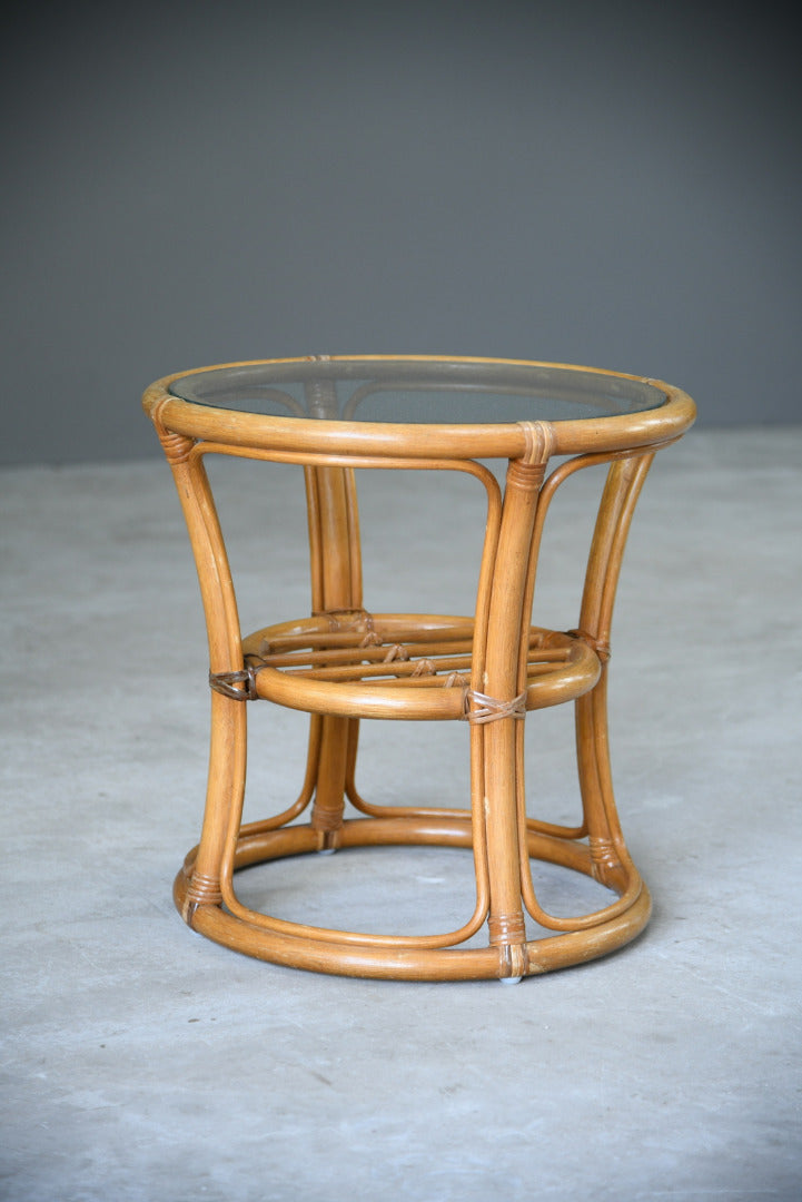 Retro Cane & Glass Coffee Table