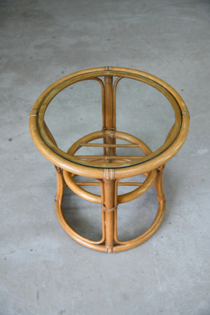 Retro Cane & Glass Coffee Table