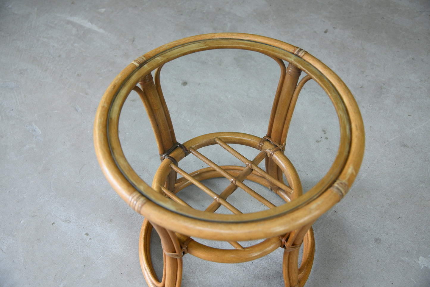 Retro Cane & Glass Coffee Table