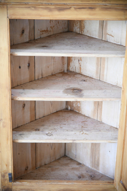 Rustic Pine Corner Cupboard