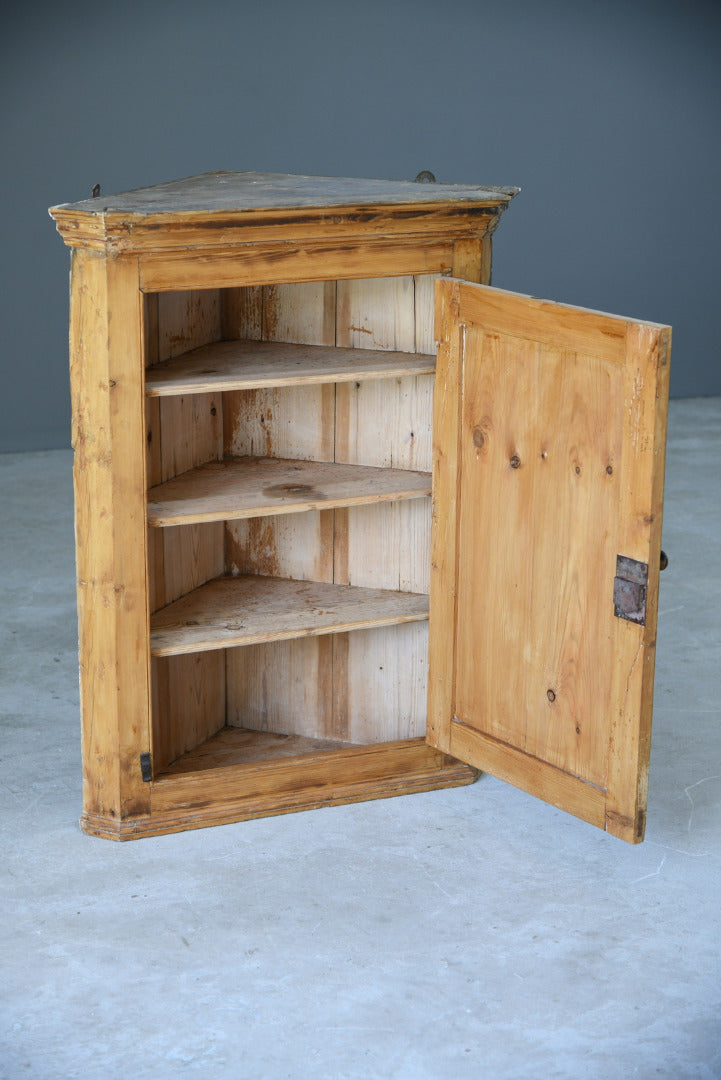 Rustic Pine Corner Cupboard