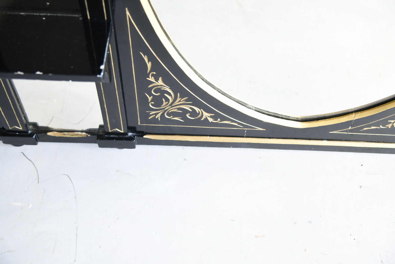 Victorian Aesthetic Movement Ebonised Over Mantle Mirror