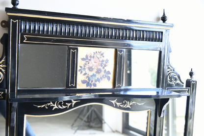 Victorian Aesthetic Movement Ebonised Over Mantle Mirror