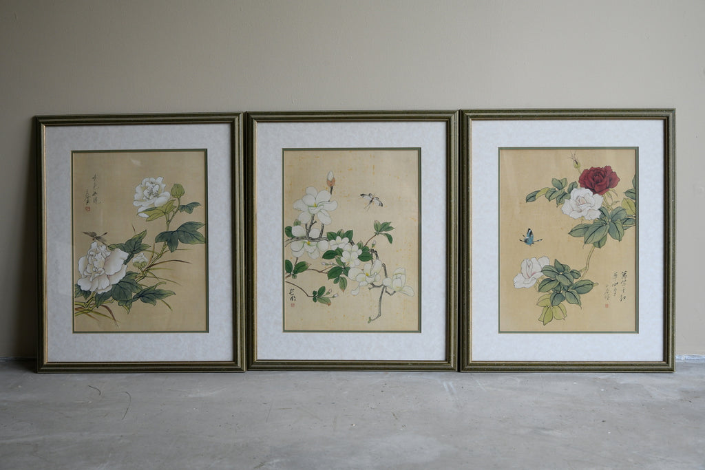 3 x Chinese Botanical Watercolours