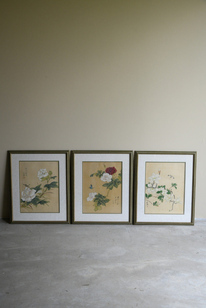 3 x Chinese Botanical Watercolours