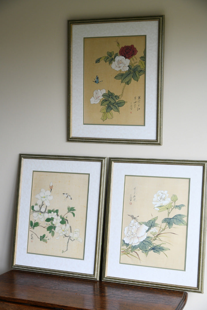 3 x Chinese Botanical Watercolours