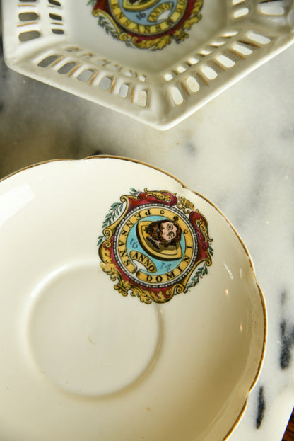 Cornish China - Penzance Crest Cup Saucer Pin Dish