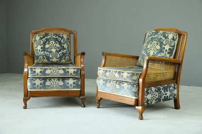 Pair Bergere Cane Armchairs